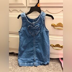 Girls' Blue Denim Heart Shift Dress - Gap